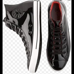 Converse Patent Leather HighTop shoe. Size10 w/box